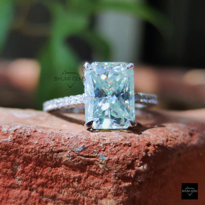 5.44 TCW Radiant Solitaire Moissanite Engagement Ring - view 6