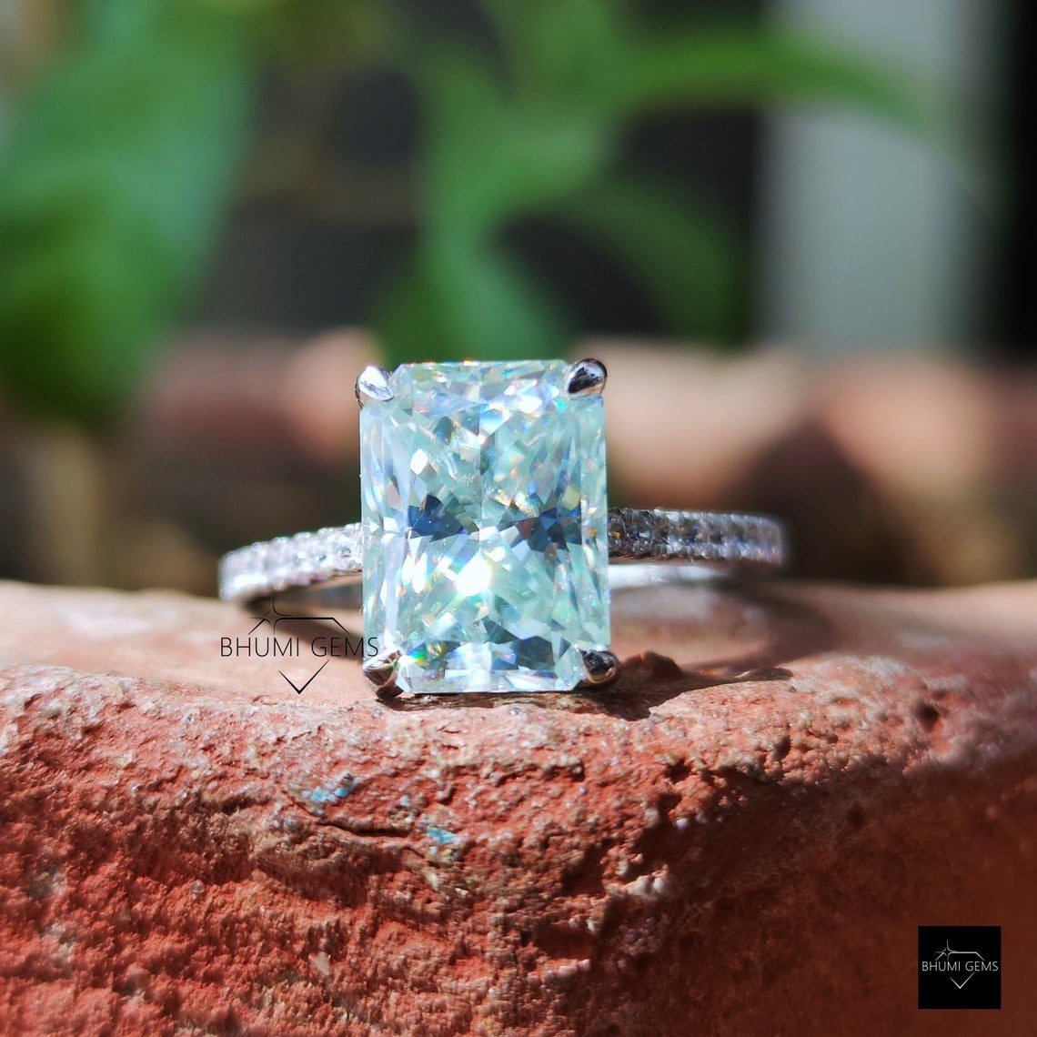 5.44 TCW Radiant Solitaire Moissanite Engagement Ring - view 2