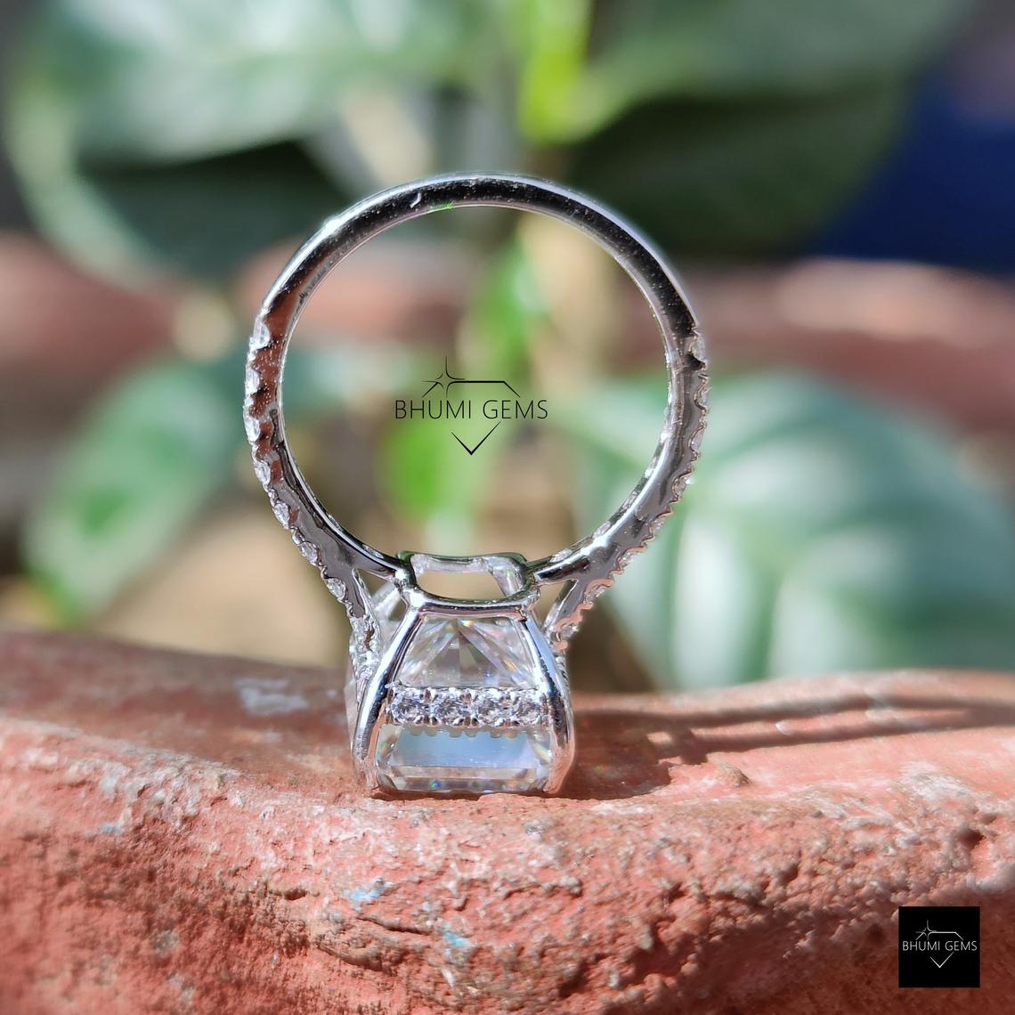5.37TCW Radiant Cut Moissanite Ring - view 6