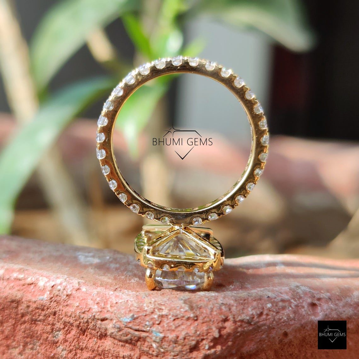 5.69TCW Elongated Cushion Moissanite Halo Engagement Ring - view 6
