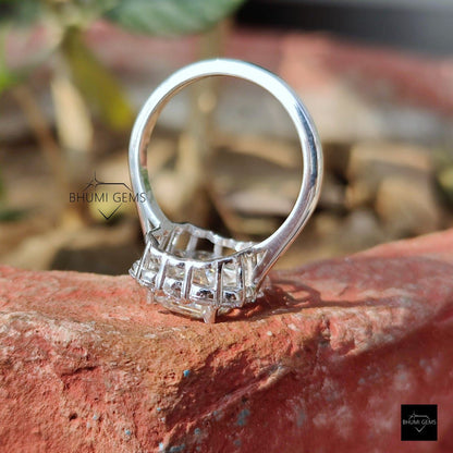 5.69TCW Emerald Moissanite Engagement Ring - view 5