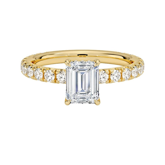 Solitaire 1 CT Emerald Cut Lab Grown Diamond Engagement Ring - view 1