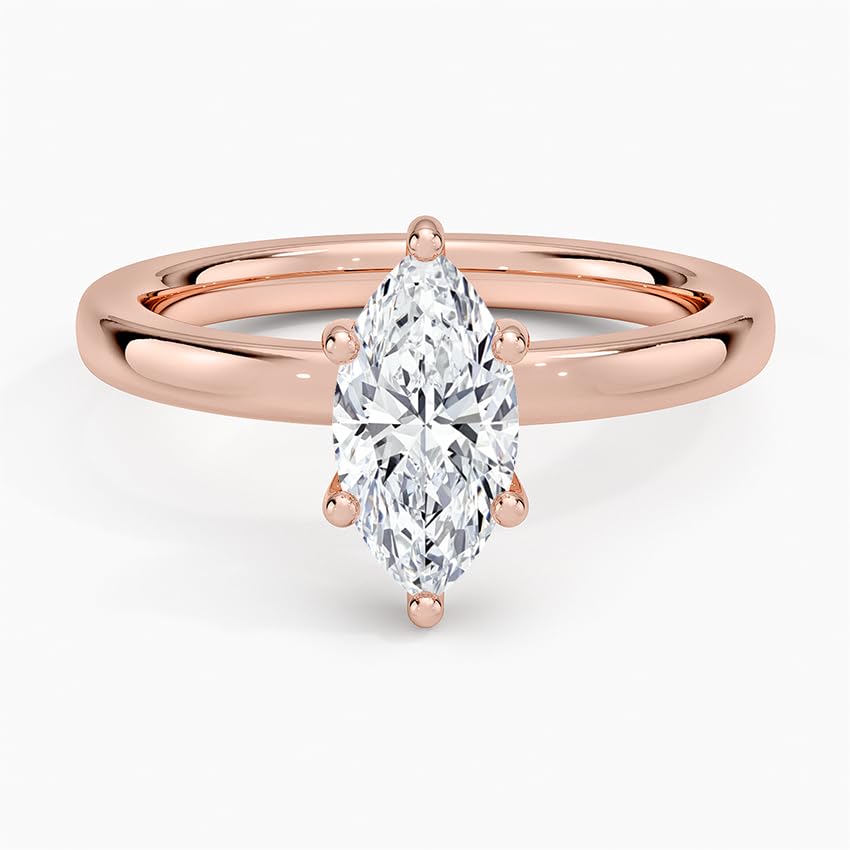 Solitaire 1 CT Marquise Cut Lab Grown Diamond Engagement Ring - view 6