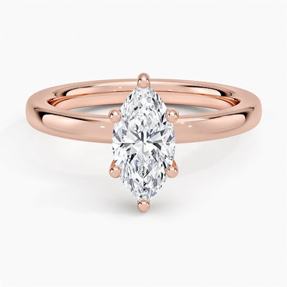 Solitaire 1 CT Marquise Cut Lab Grown Diamond Engagement Ring - view 6