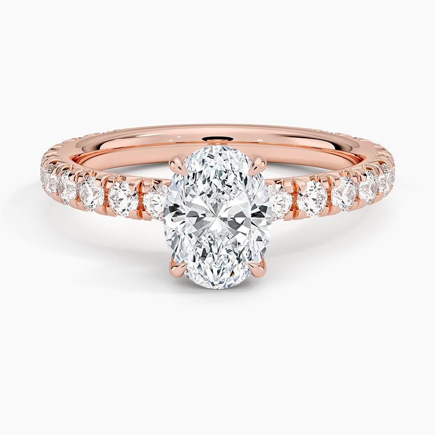 Hidden Halo 1 CT Oval Cut Lab Grown Diamond Engagement Ring - view 6