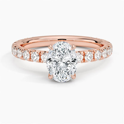 Hidden Halo 1 CT Oval Cut Lab Grown Diamond Engagement Ring - view 6