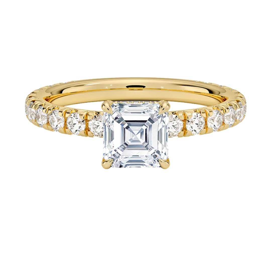 Solitaire 1 CT Asscher Cut Lab Grown Diamond Engagement Ring - view 1