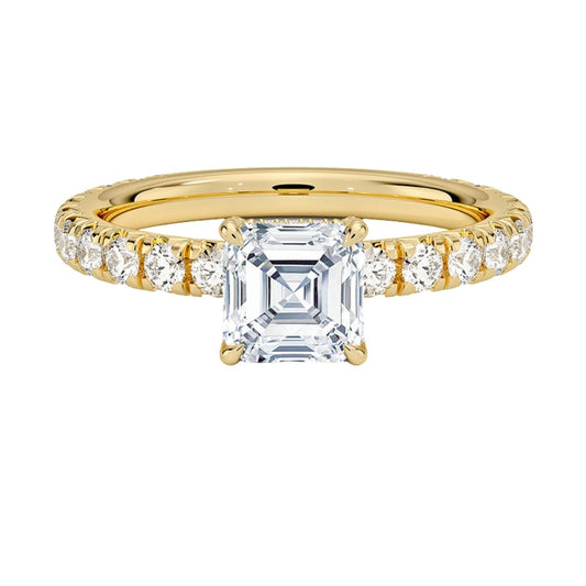 Solitaire 1 CT Asscher Cut Lab Grown Diamond Engagement Ring - view 1