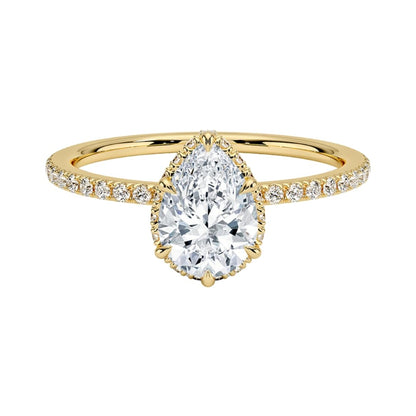 Hidden Halo 1 CT Pear Cut Lab Grown Diamond Ring - view 1