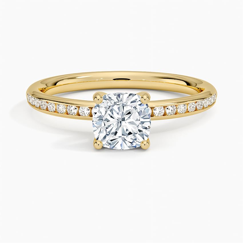 Solitaire 1 CT Cushion Cut Lab Grown Diamond Ring - view 4