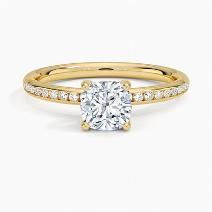 Solitaire 1 CT Cushion Cut Lab Grown Diamond Ring - view 4