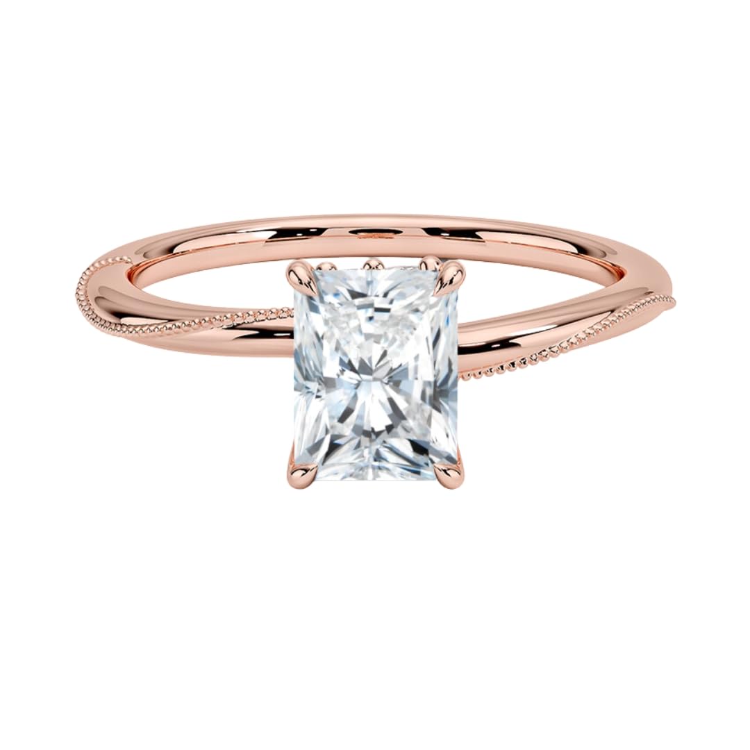 Solitaire 1 CT Radiant Cut Lab Grown Diamond Engagement Ring - view 6