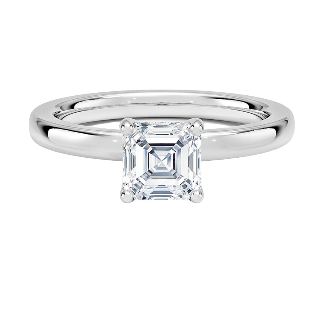 Hidden Halo 1 CT Asscher Cut Lab Grown Diamond Engagement Ring - view 1