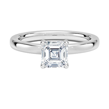 Hidden Halo 1 CT Asscher Cut Lab Grown Diamond Engagement Ring - view 1