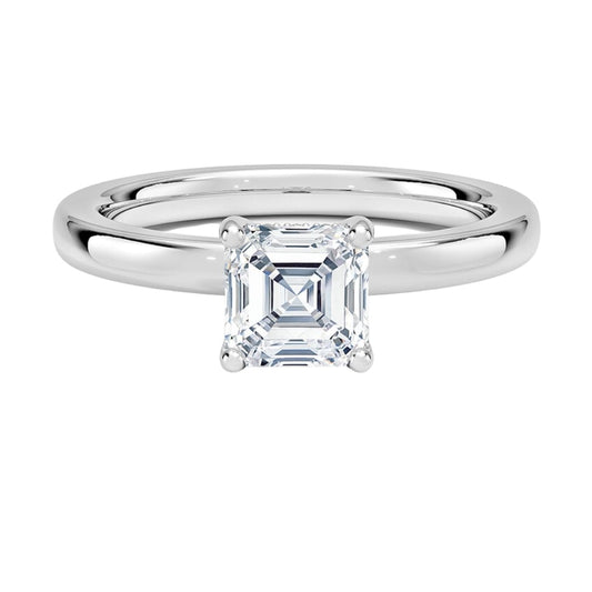 Hidden Halo 1 CT Asscher Cut Lab Grown Diamond Engagement Ring - view 1