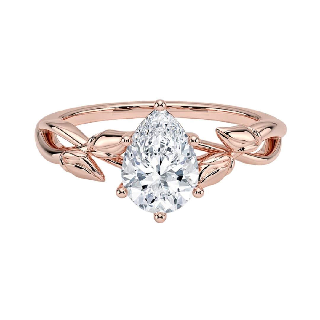 Split Shank 1 CT Pear Cut Lab Grown Diamond Engagement Ring - view 1