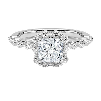 Halo 1 CT Princess Cut Lab Grown Diamond Engagement Ring