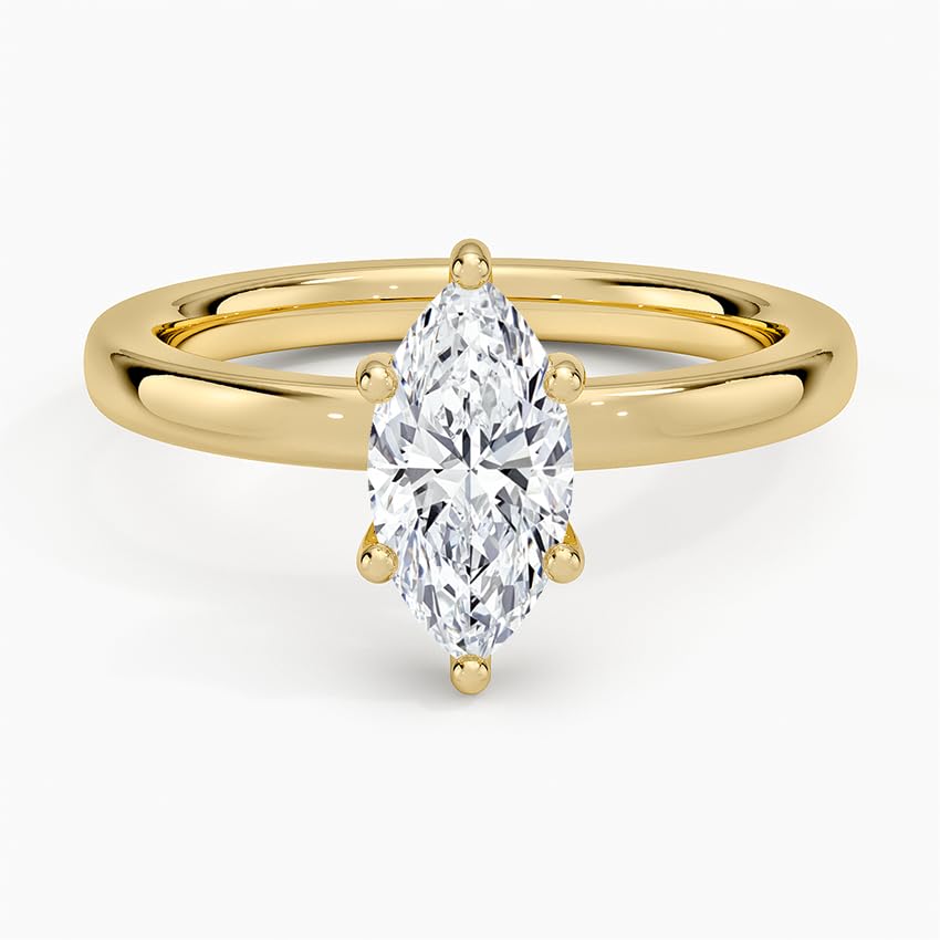 Solitaire 1 CT Marquise Cut Lab Grown Diamond Engagement Ring - view 4