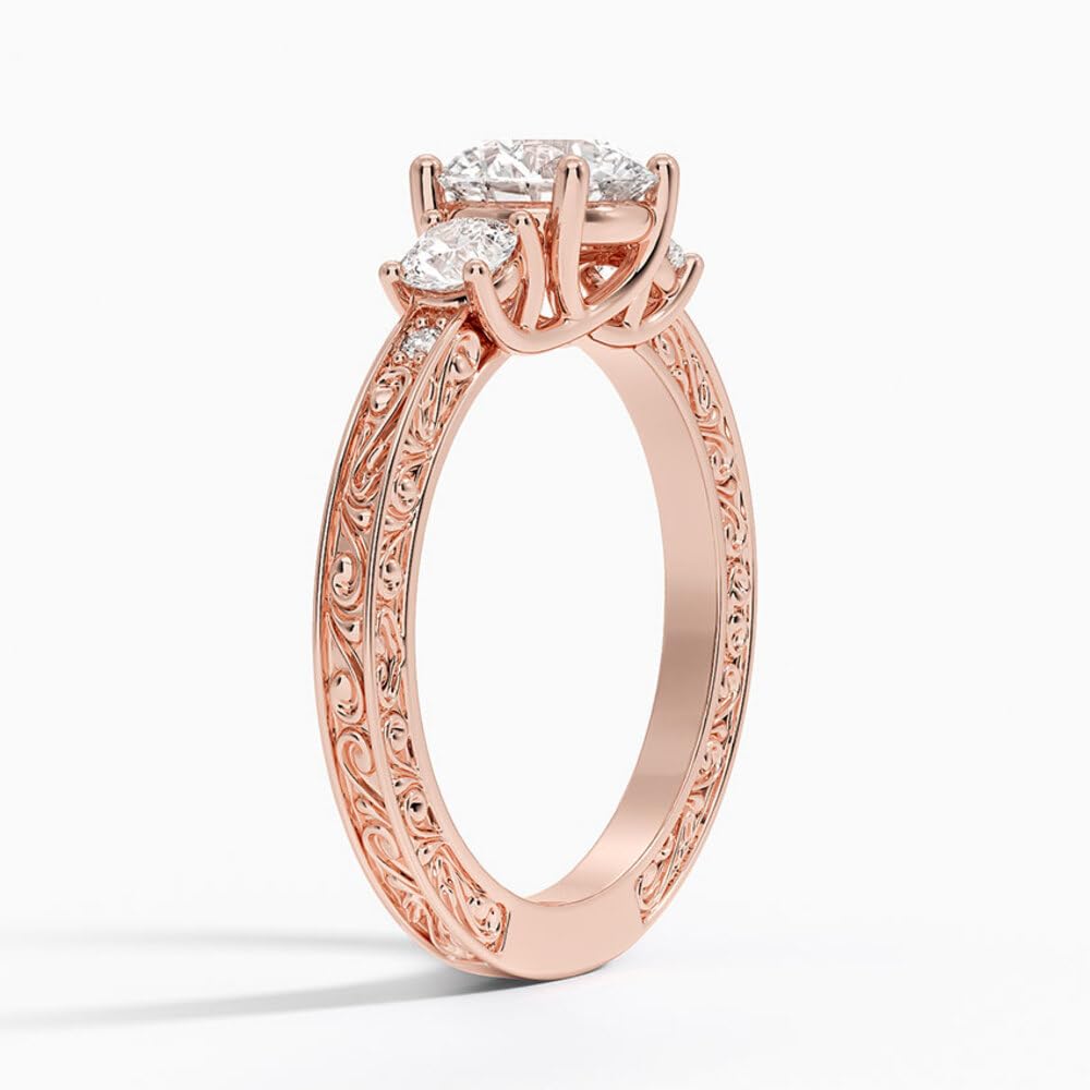 Solitaire 1 CT Round Cut Lab Grown Diamond Engagement Ring - view 7