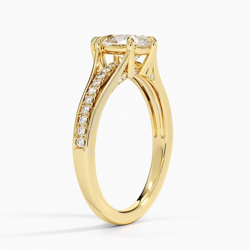 Pave 1 CT Pear Cut Lab Grown Diamond Engagement Ring - view 5
