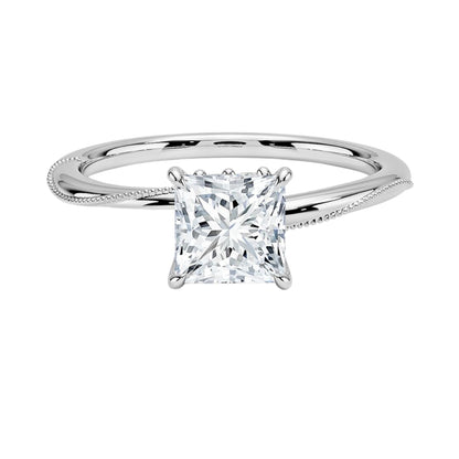 1 CT Princess Cut Lab Grown Diamond Engagement Ring - view 1