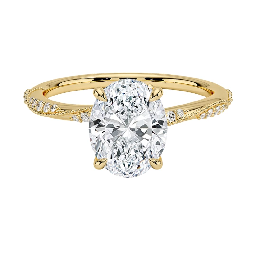 Solitaire 2 CT Oval Cut Lab Grown Diamond Engagement Ring - view 4