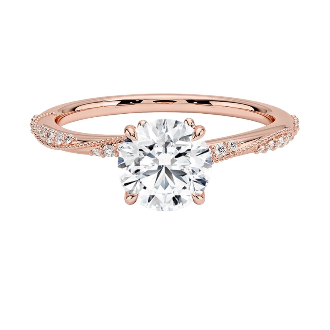 1 CT Round Cut Lab Grown Diamond Engagement Ring - view 1
