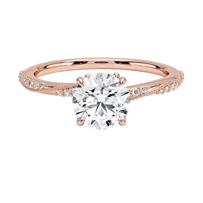 1 CT Round Cut Lab Grown Diamond Engagement Ring - view 1