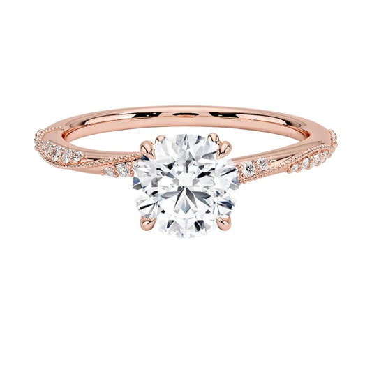 1 CT Round Cut Lab Grown Diamond Engagement Ring - view 1