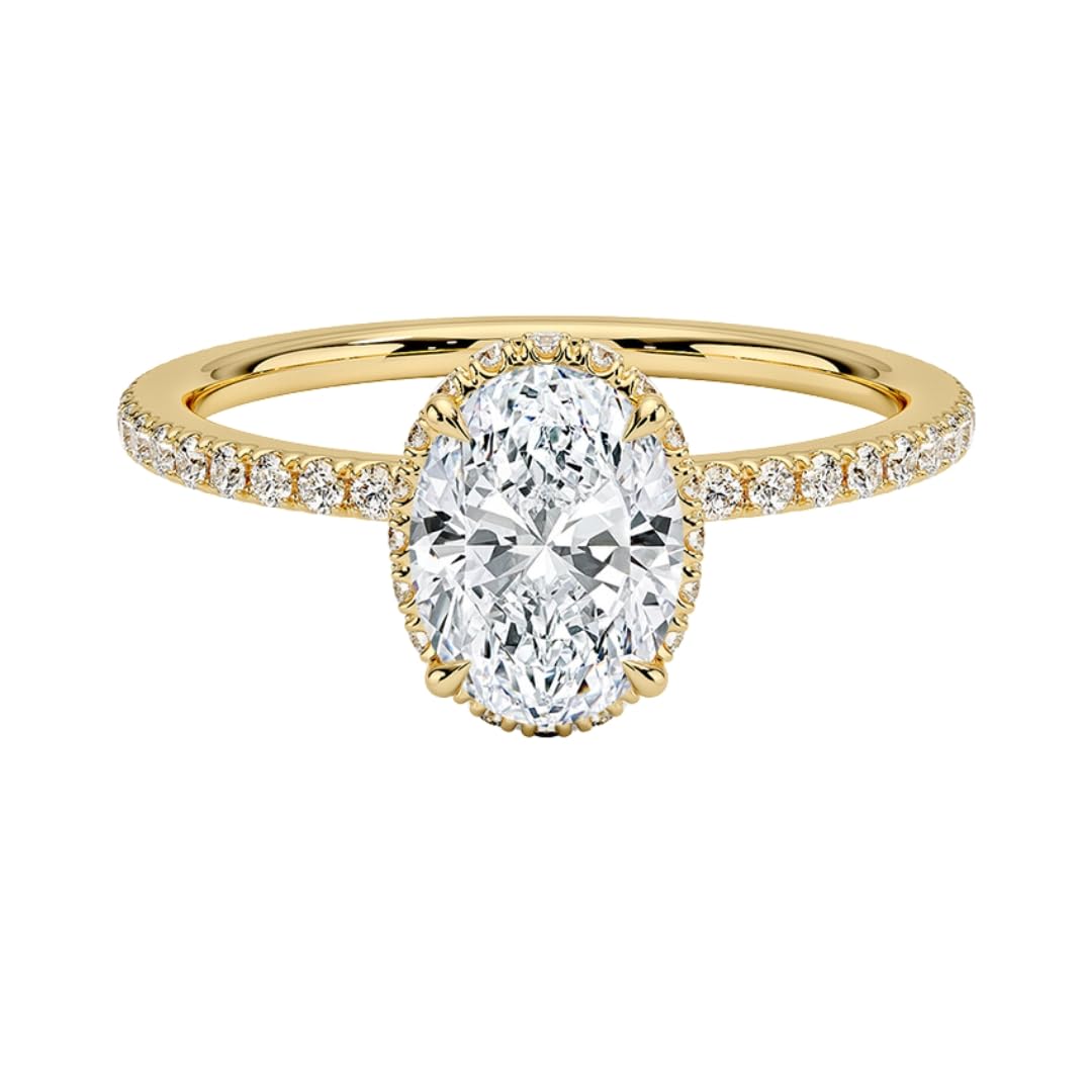 Hidden Halo 1 CT Oval Cut Lab Grown Diamond Ring - view 6