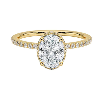 Hidden Halo 1 CT Oval Cut Lab Grown Diamond Ring - view 6