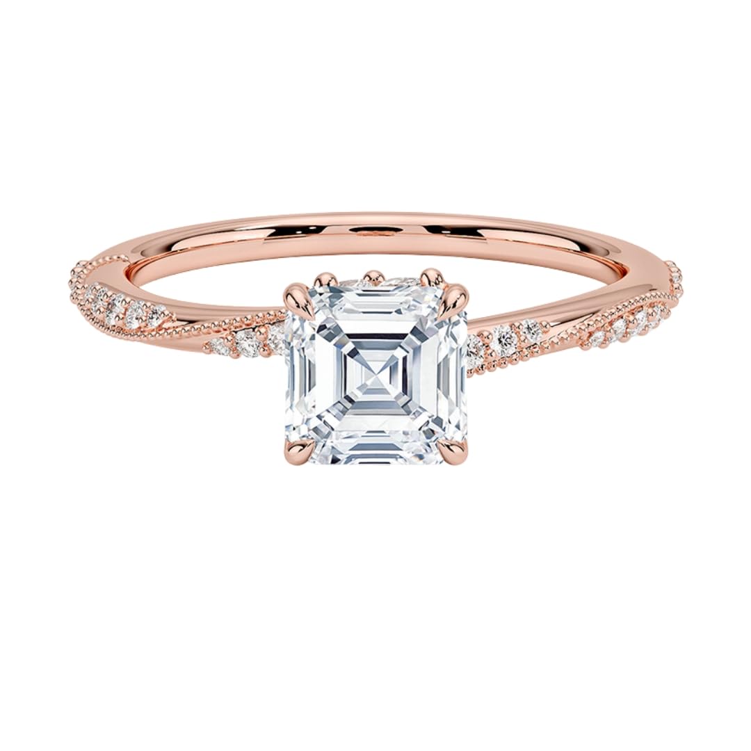 1 CT Asscher Cut Lab Grown Diamond Engagement Ring - view 6