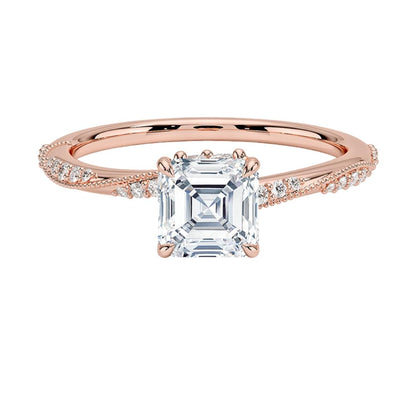 1 CT Asscher Cut Lab Grown Diamond Engagement Ring - view 6