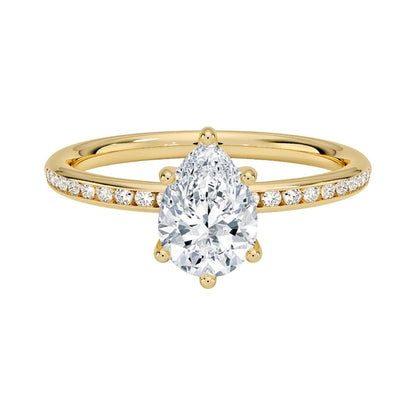 Solitaire 1 CT Pear Cut Lab Grown Diamond Ring - view 1