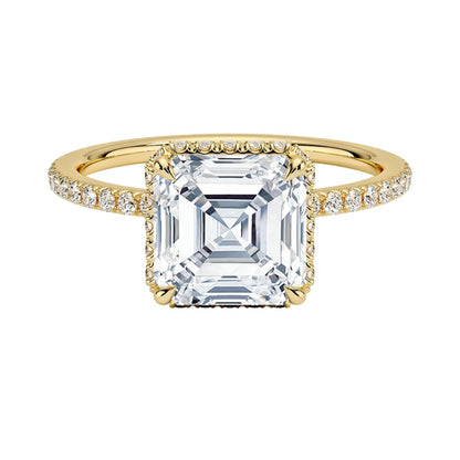 Hidden Halo 1 CT Asscher Cut Lab Grown Diamond Ring - view 6