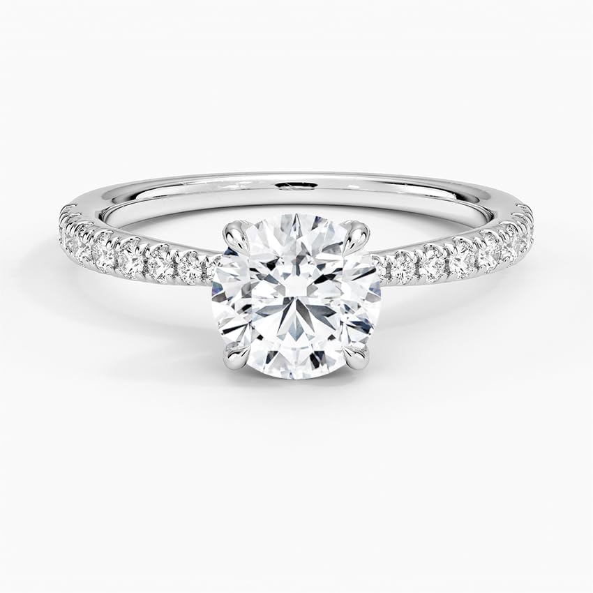 Pave Accents 1 CT Round Cut Lab Grown Diamond Ring - view 4