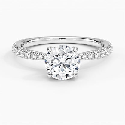 Pave Accents 1 CT Round Cut Lab Grown Diamond Ring - view 4