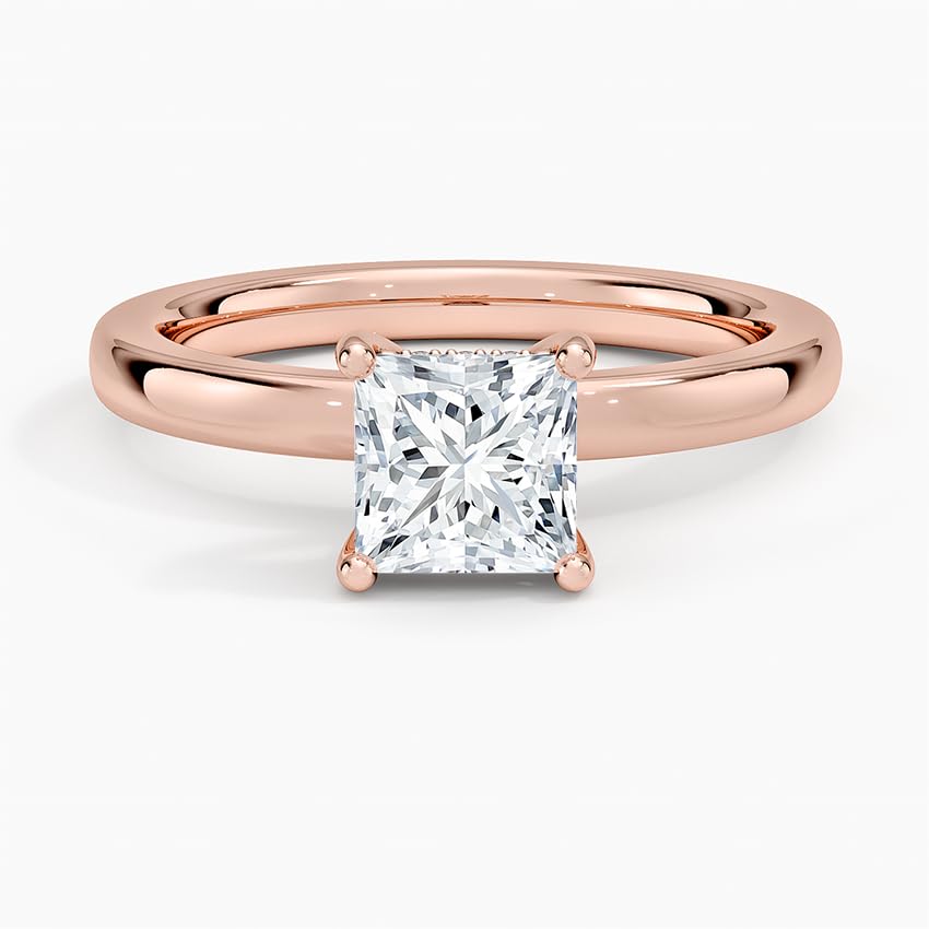 Solitaire 1 CT Princess Cut Lab Grown Diamond Engagement Ring - view 4