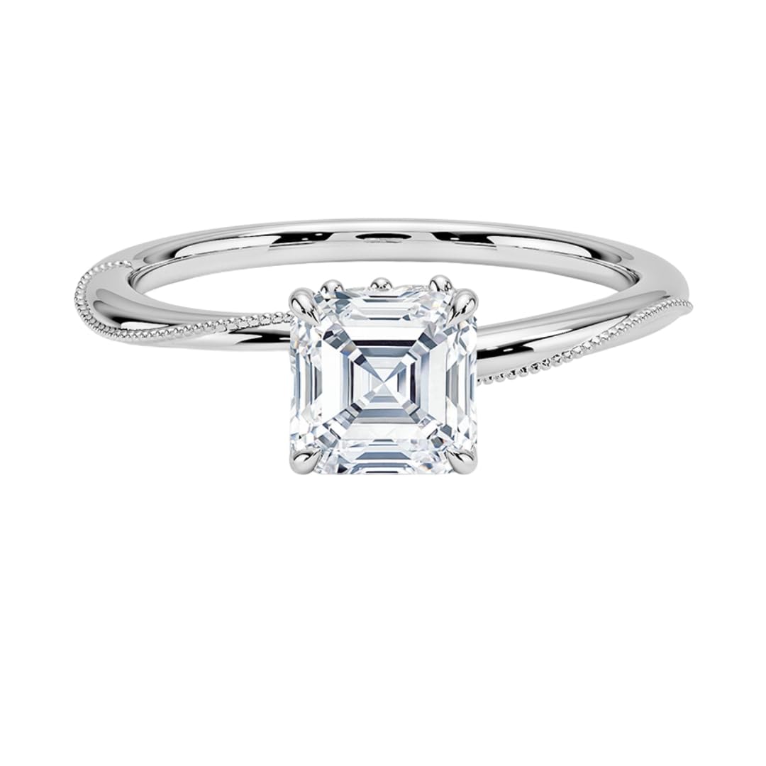 1 CT Asscher Cut Lab Grown Diamond Engagement Ring - view 6