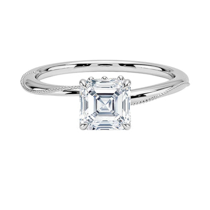 1 CT Asscher Cut Lab Grown Diamond Engagement Ring - view 6