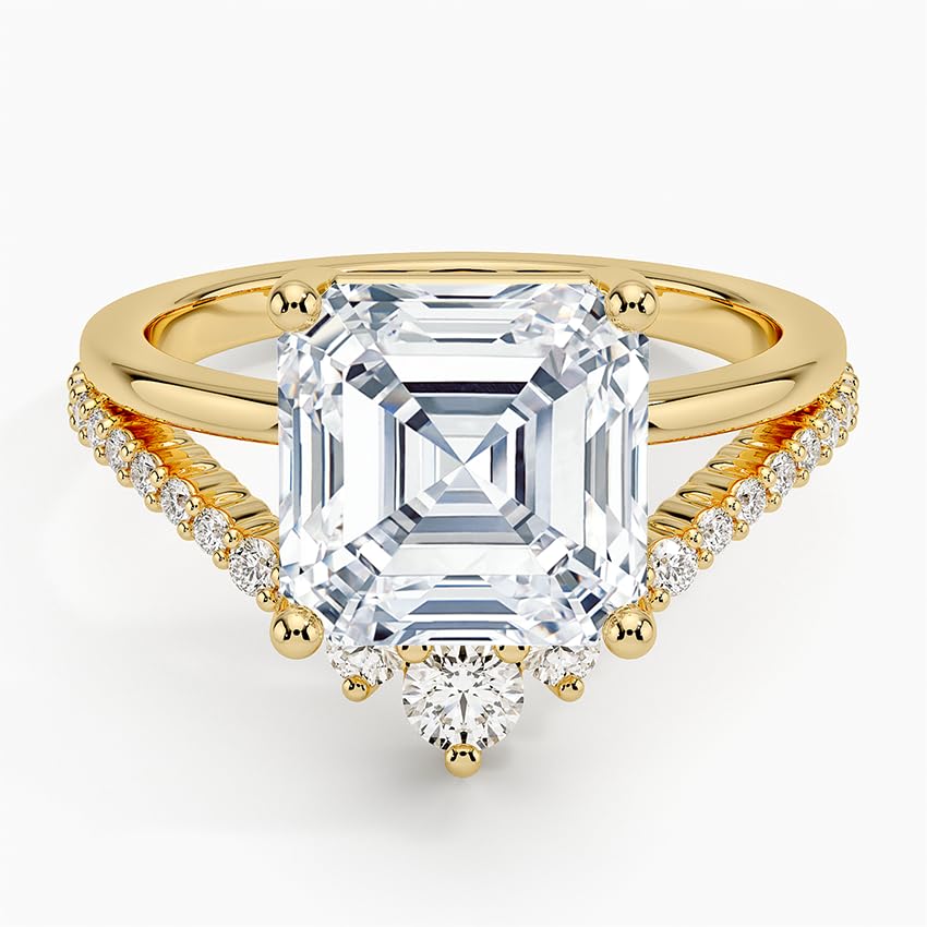 4 CT Asscher Cut Lab Grown Diamond Wedding Ring - view 6