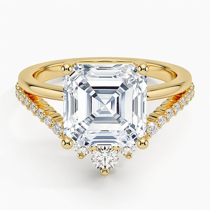 4 CT Asscher Cut Lab Grown Diamond Wedding Ring - view 6