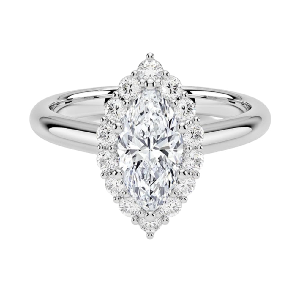 1 CT Marquise Cut Lab Grown Diamond Engagement Ring - view 5
