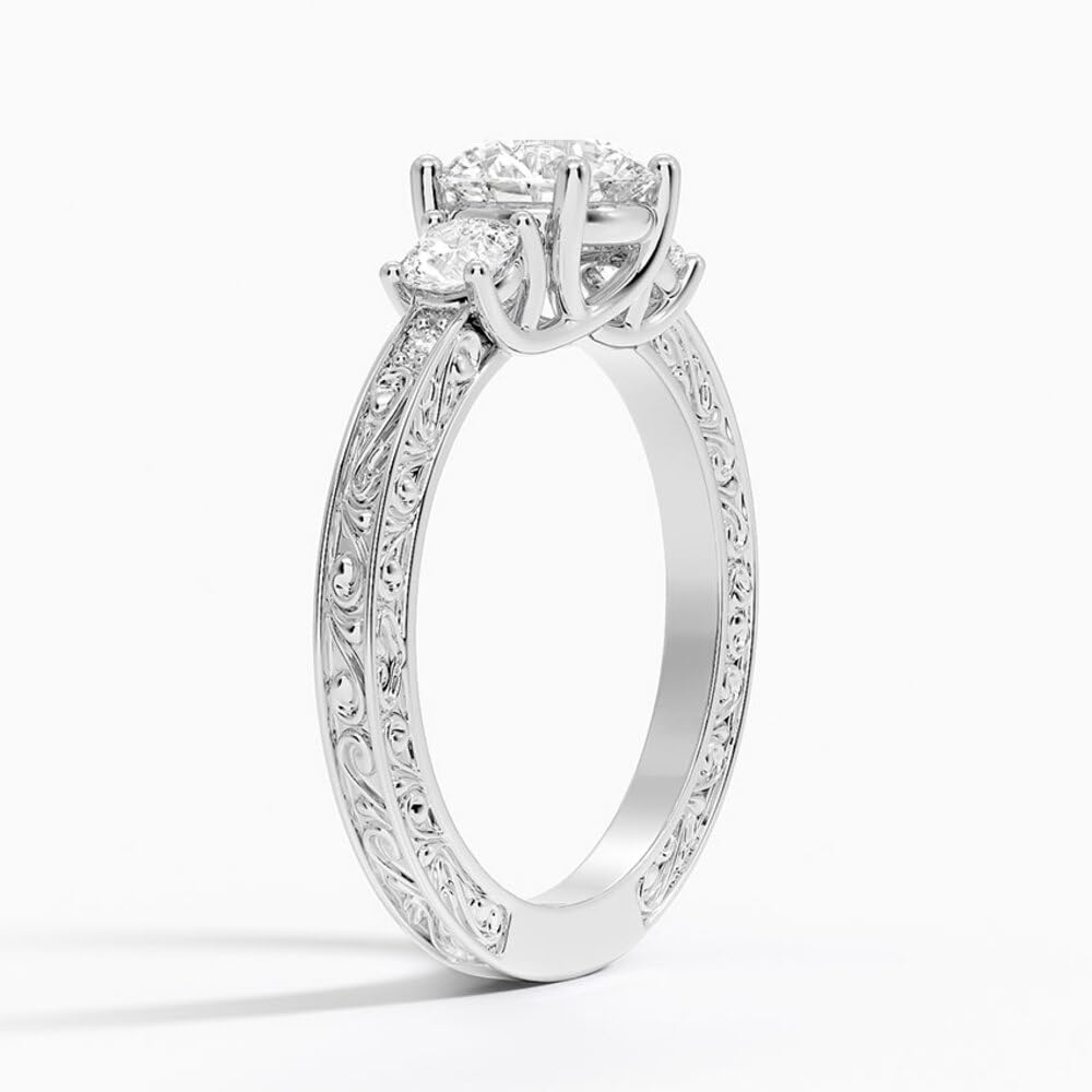 Solitaire 1 CT Round Cut Lab Grown Diamond Engagement Ring - view 5