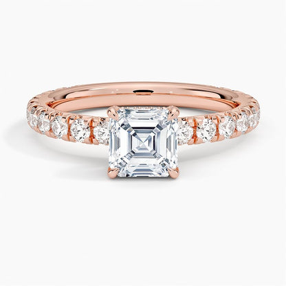 Solitaire 1 CT Asscher Cut Lab Grown Diamond Engagement Ring - view 4