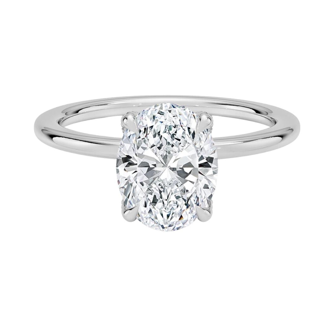 2 CT Oval Cut Lab Grown Diamond Engagement Ring - view 1
