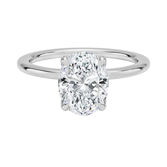 2 CT Oval Cut Lab Grown Diamond Engagement Ring - view 1