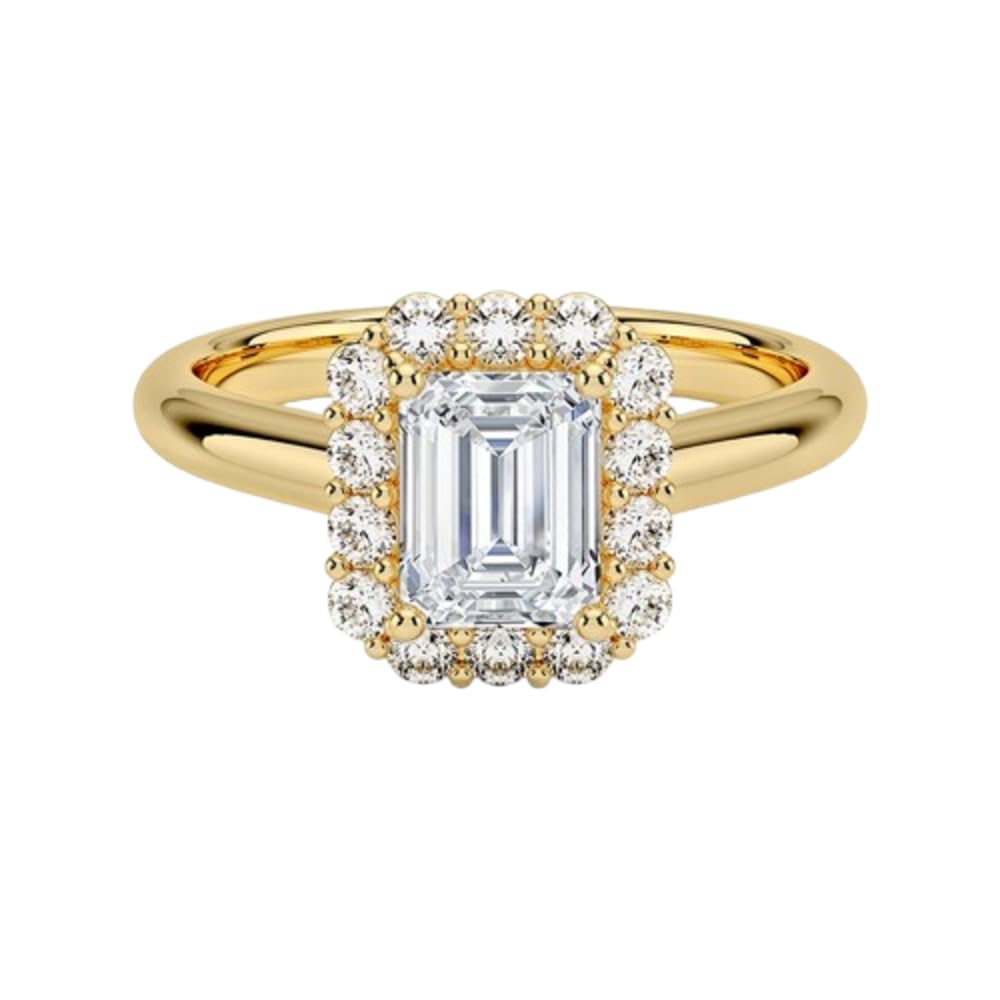 1 CT Emerald Cut Lab Grown Diamond Engagement Ring - view 2