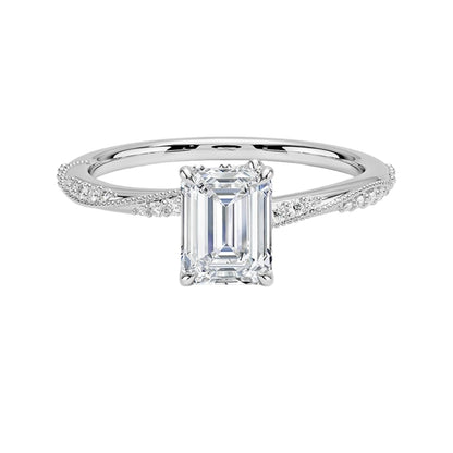 1 CT Emerald Cut Lab Grown Diamond Engagement Ring - view 6