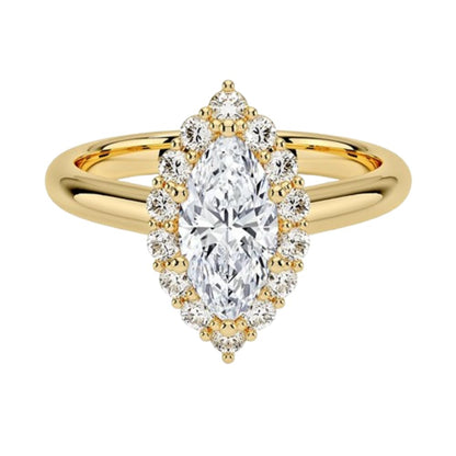 1 CT Marquise Cut Lab Grown Diamond Engagement Ring - view 2